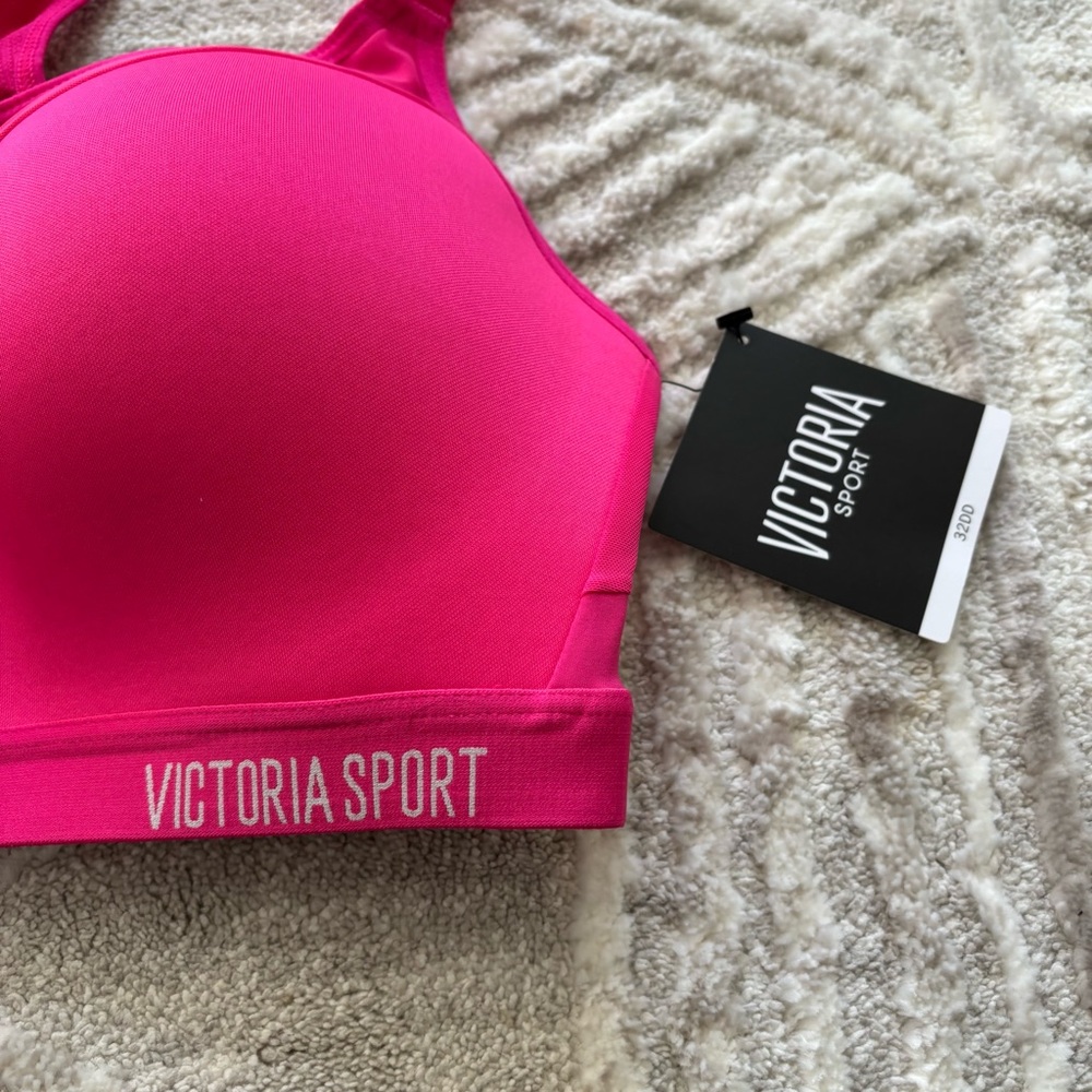Victoria's Secret Sports Bra 32DD Pink‎ Incredibly Lightweight Gym Workout - Picture 2 of 8